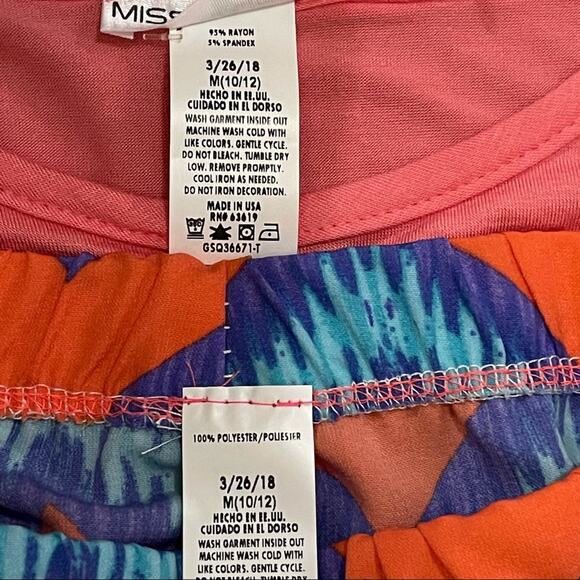 Miss Majesty Pink Chevron 2-Piece Set Graphic Tee & Shorts NWT Girls Size 10-12 - Picture 4 of 4